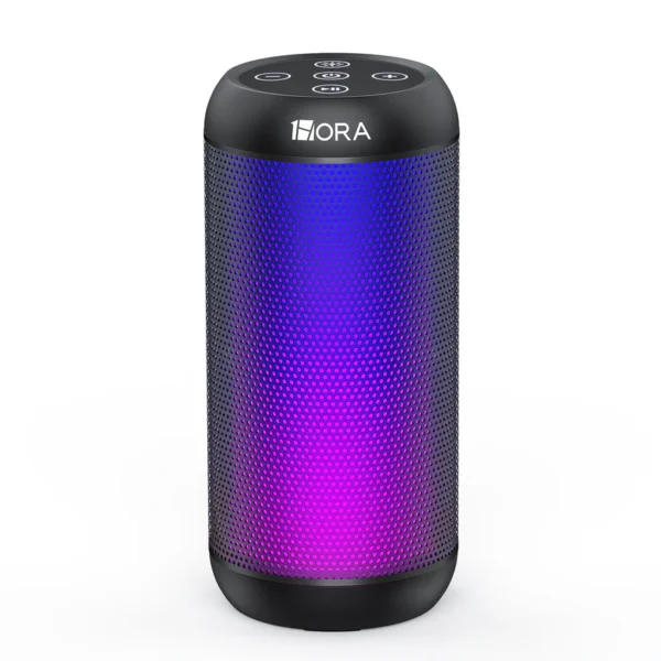 1 Hora Bocina Bluetooth Portatil 10W, 2400mAh con Iluminación RGB Ajustable
