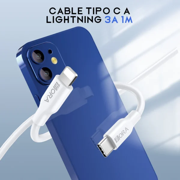 Cable Lightning CAB258 1HORA de 3 A y 1 m - Imagen 4