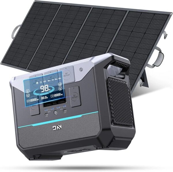 Generador solar de 1800 W (sobretensión de 3000 W) y panel solar de 300 W.