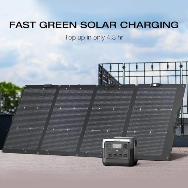 EF ECOFLOW Generador solar River 2 Pro 768Wh LiFePO4 Batería con panel solar de 220 W, 4 salidas de CA de 800 W (sobretensión de 1600 W). - Imagen 8