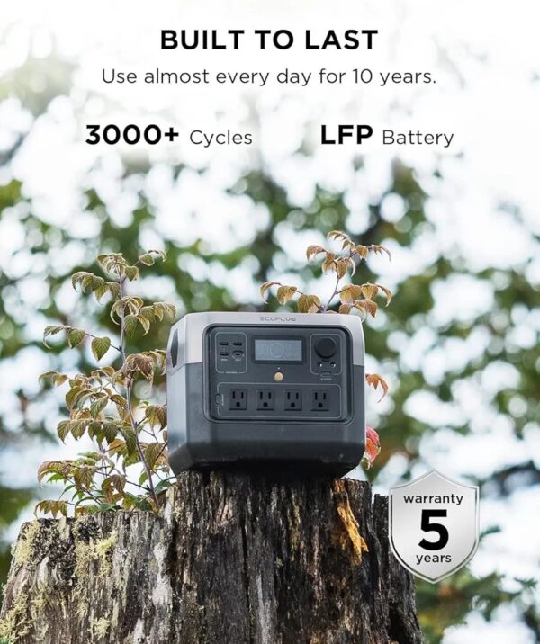 EF ECOFLOW Generador solar River 2 Pro 768Wh LiFePO4 Batería con panel solar de 220 W, 4 salidas de CA de 800 W (sobretensión de 1600 W). - Imagen 9