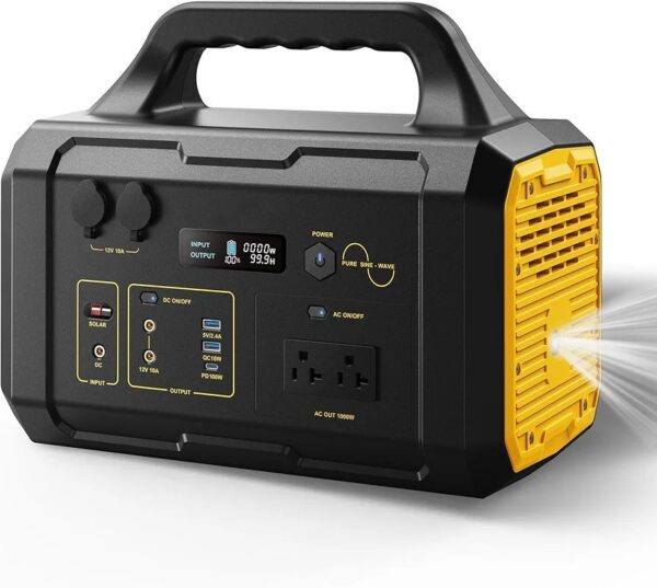 Estación de energía portátil, generador solar de 1000 W, batería de litio de reserva de 1075 Wh.
