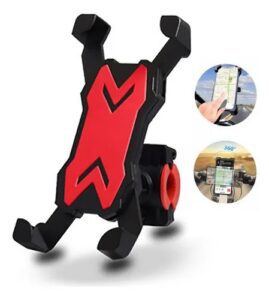 Soporte Celular Moto Bicicleta 360° Ajustable Rojo Buytiti BT