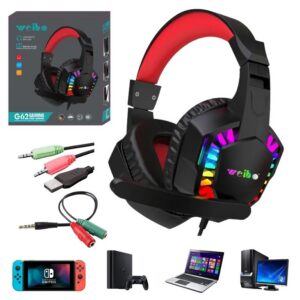 Auriculares Con Micrófono Y Luz Led Marca Weibo G62