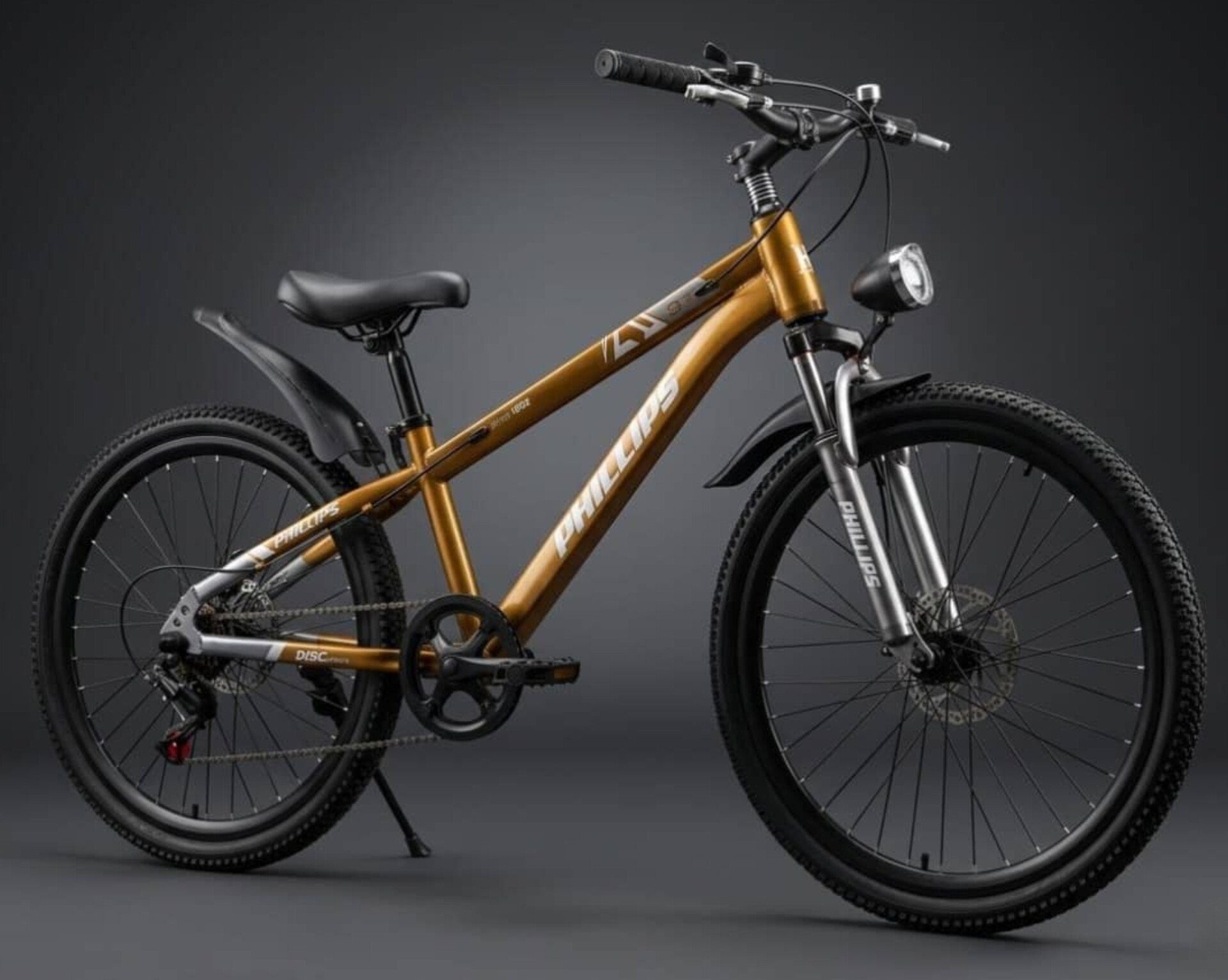 Bicicleta Urbana-MTB PHILIPS con Faro LED y Freno de Disco medida 24