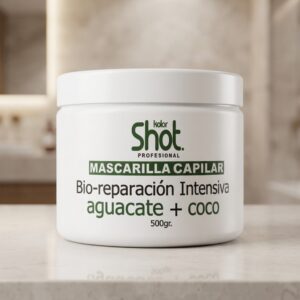 Mascarilla Capilar Kolor Shot Bio-reparación con Aguacate + Coco.