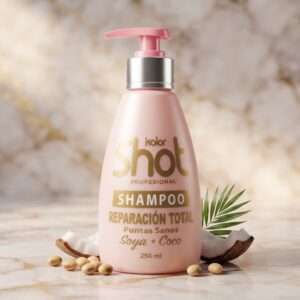Shampoo Kolor Shot Reparación Total (Soya + Coco).