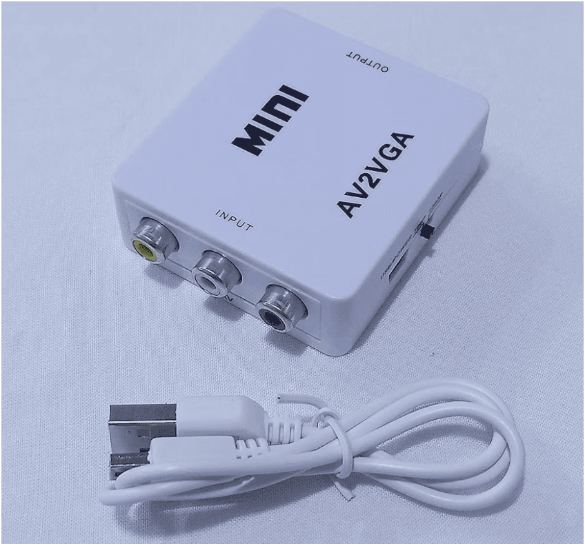 AV a VGA Converter Box AV RCA a VGA Video con Audio a PC HDTV Convertidor (blanco) - Imagen 2