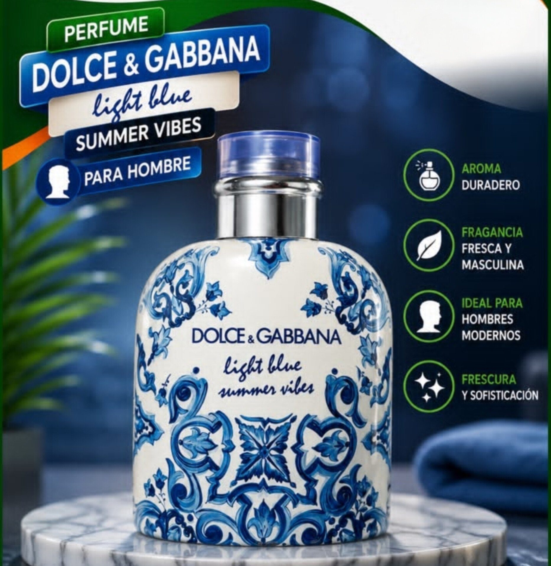 Perfume Dolce & Gabbana Light Blue Summer Vibes – Edición Limitada para Hombre