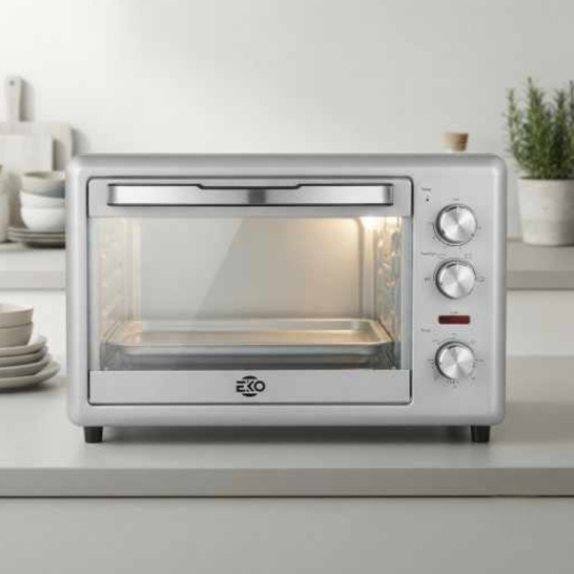 Horno Eléctrico Plateado 32L EcoChef