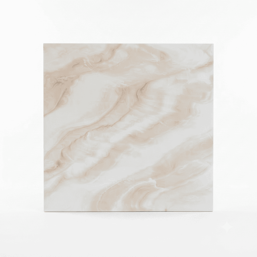 1m Porcelanato Ónix Beige o Mármol Veteado Crema.