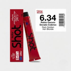 Tinte en Crema Profesional Kolor Shot 6.34 Rubio Oscuro Dorado Cobrizo (Dark Golden Ash Blonde)