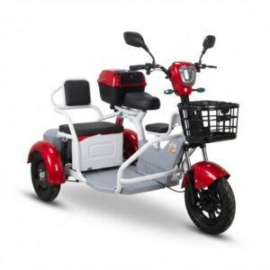 Triciclo Eléctrico 72V 20Ah (Motor 500W) colores rojo, blanco y azul