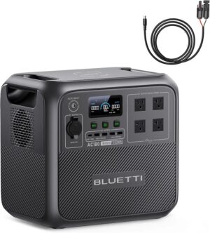 Estación de energía Bluettti ac 180 de 1800 w peak 2700 w con panel solar 615w.