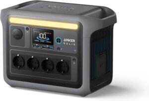 Anker SOLIX C1000 + panel solar de 540w,  estación de energía portátil, generador solar de 1800 W, carga ultrarrápida en 58 minutos, LiFePO4 para acampar al aire libre y suministro doméstico auxiliar (panel solar opcional)
