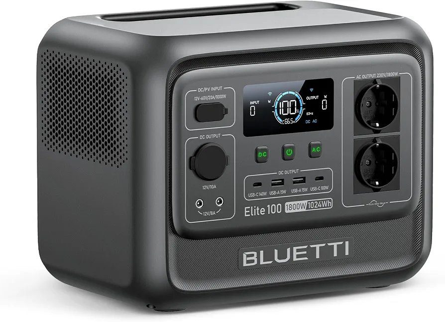 BLUETTI Elite 100 V2 Estación de Energía Portátil 1024Wh, Generador Solar