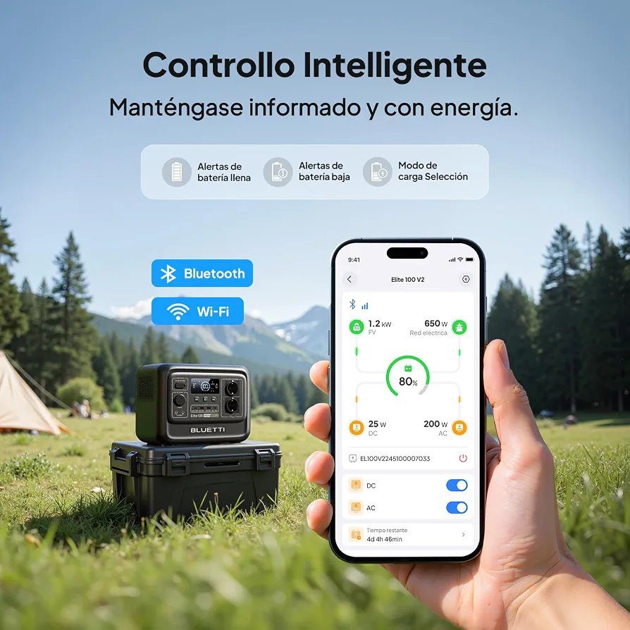 BLUETTI Elite 100 V2 Estación de Energía Portátil 1024Wh, Generador Solar - Imagen 8