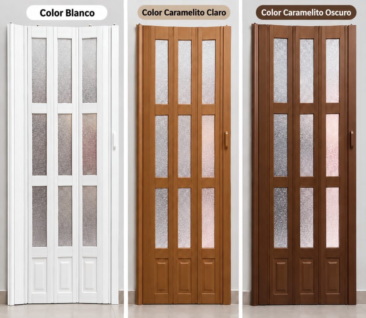 Puerta Plegable de PVC con Diseño de Vidriera (Modelo Acordeón)