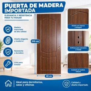 Puerta de Madera Importada (210x80 cm)