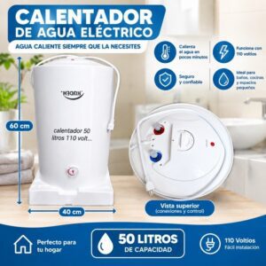 Calentador de Agua Eléctrico 50 Litros (110 Voltios)