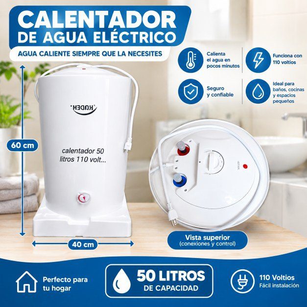 Calentador de Agua Eléctrico 50 Litros (110 Voltios)