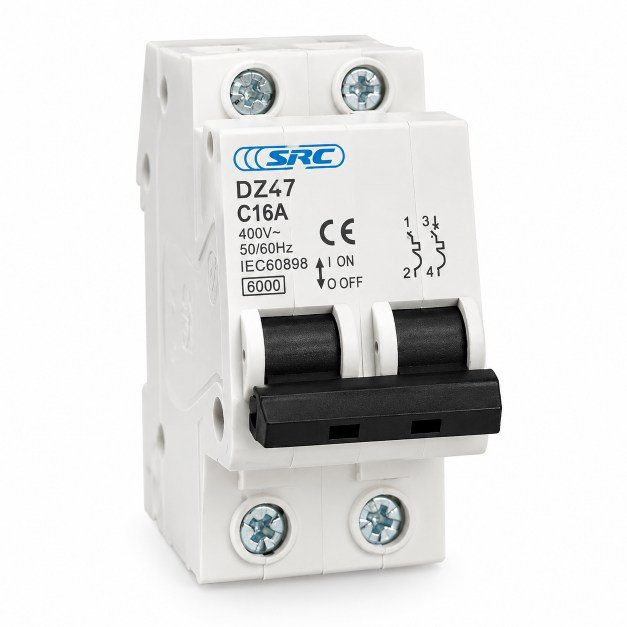 Interruptor automático magnetotérmico bipolar (2P) SPC DZ47 C16A.