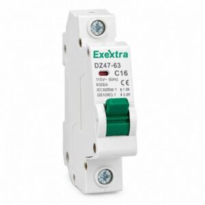 Interruptor automático magnetotérmico unipolar (1P) ExeXtra DZ47-63 C16.